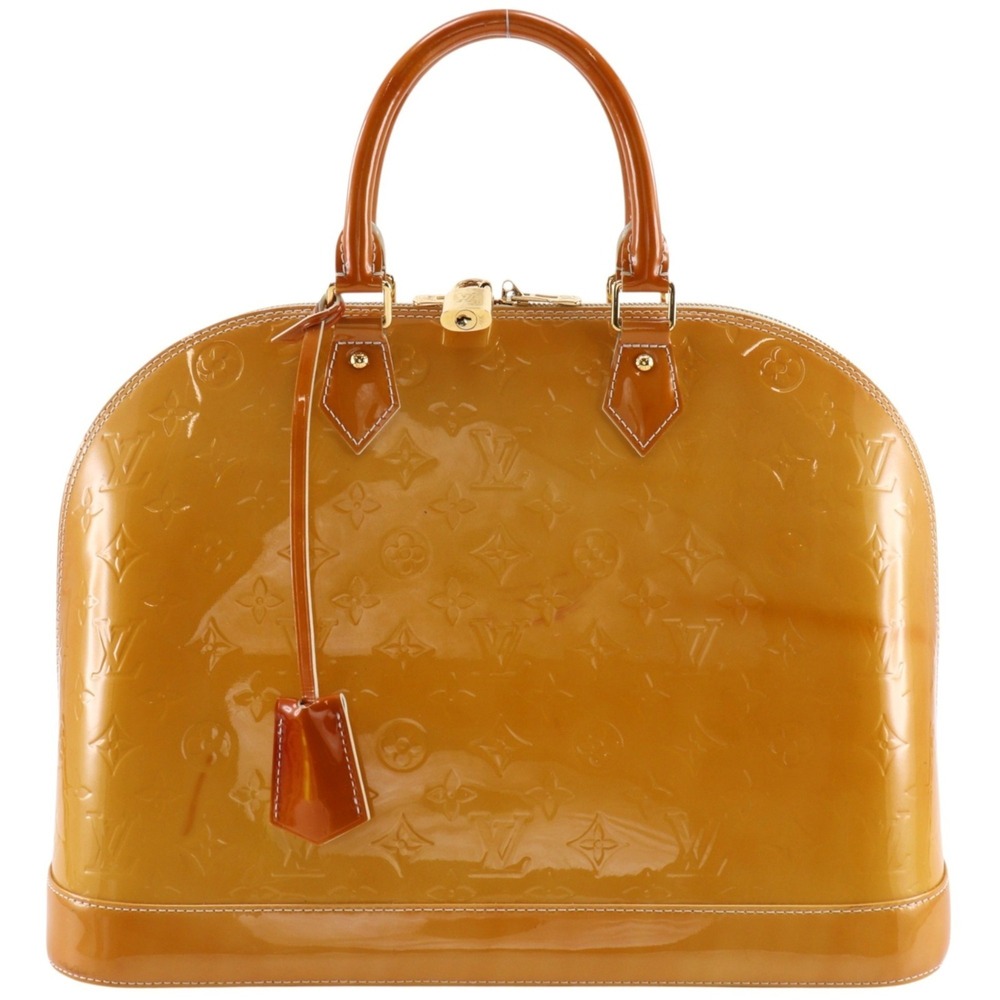 Louis Vuitton Alma GM handbag, Monogram Vernis, 2013 model, yellow, SN0123, A...